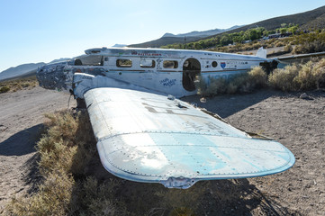 Plane wreck in Nevada desert