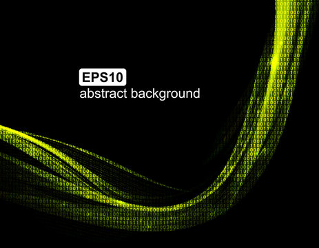 Abstract technology computer background. Light wave futuristic vector illustration.