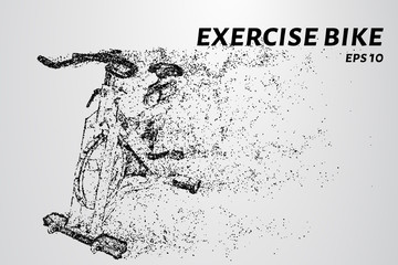 Fototapeta premium Exercise bike of the particles. The exercise bike consists of circles and dots.