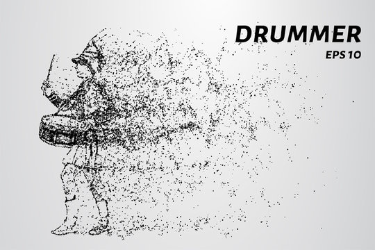 Drummer of the particles. Drummer from the school band.