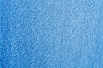 Beautiful blue wrinkled damask woven cotton
