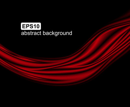 Abstract red waves background. Vector illustration.