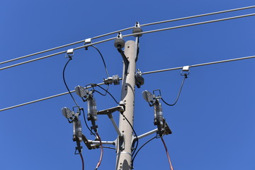 A high voltage power line in Canada