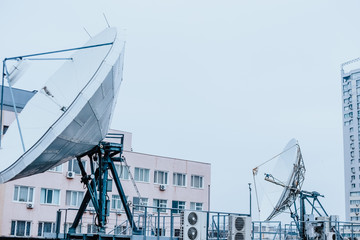 satellite dish industrial  roof  building