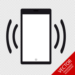 Smartphone Mobile Device Ringing Or Vibrating Flat Icon For Apps And Websites - Isolated On Transparent Background