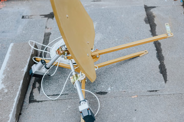 satellite dish industrial  roof  building