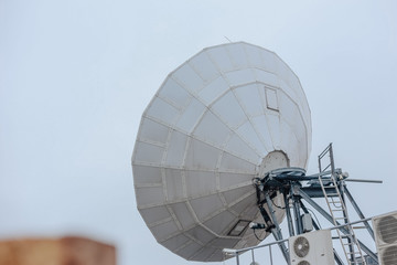 satellite dish industrial  roof  building