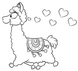 Niedliches Lama - Vektor-Illustration © Christine Wulf