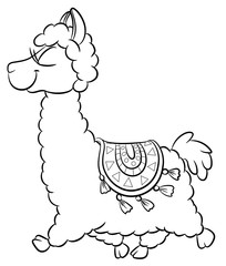 Niedliches Lama - Vektor-Illustration © Christine Wulf