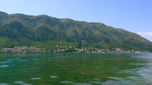 The bay is surrounded by mountains