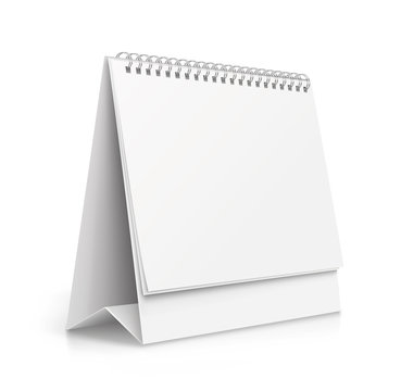 Realistic paper calendar blank - stock vector.