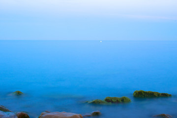 Sea. Stone beach and tranquil Mediterranean sea.