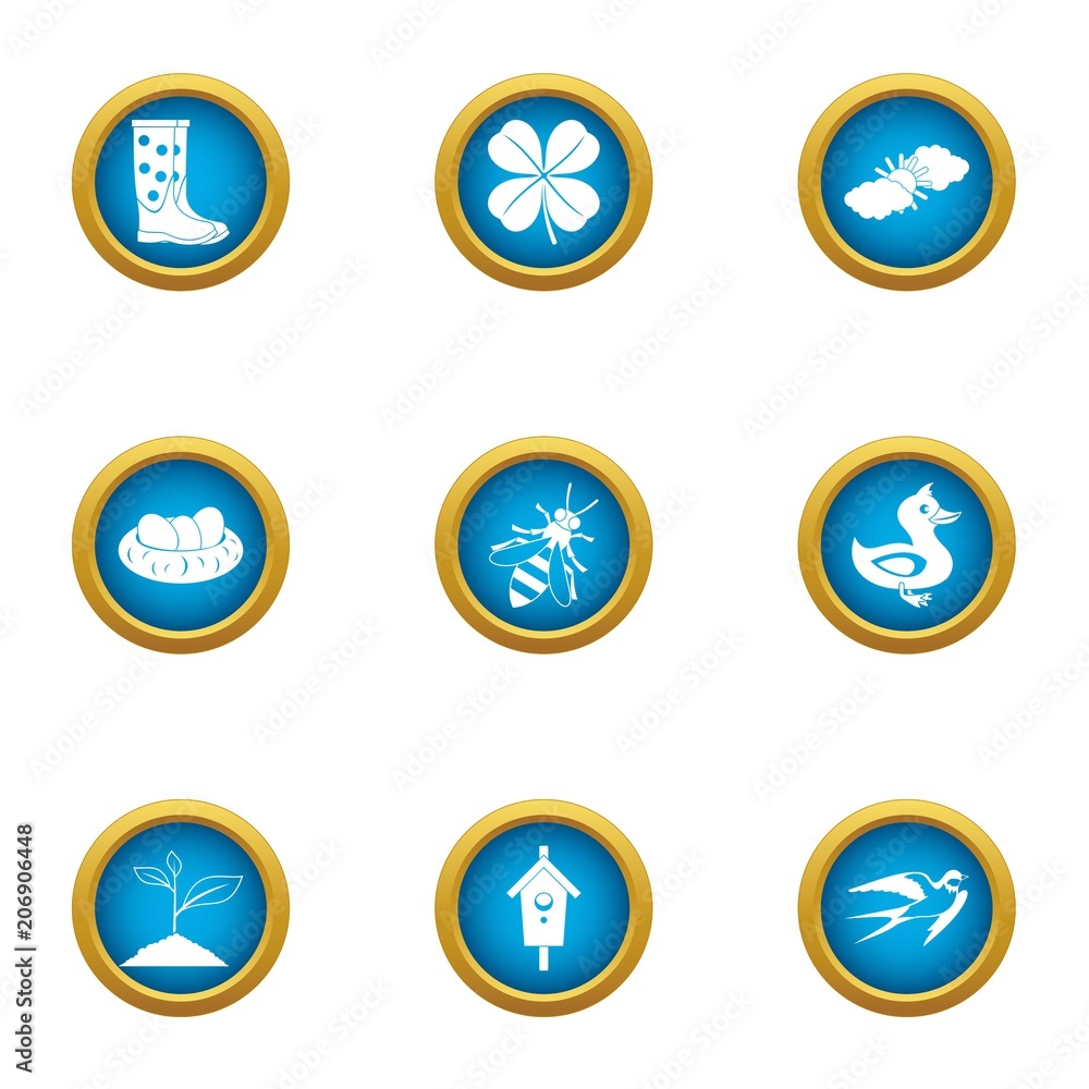 Aufkleber suburb icons set. flat set of 9 suburb vector icons for web isolated on white background
