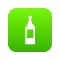 Alcohol bottle icon green vector isolated on white background