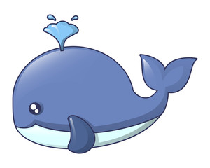 Blue whale icon. Cartoon of blue whale vector icon for web design isolated on white background