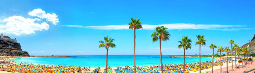 Amadores beach. Gran Canaria, Canary islands, Spain - obrazy, fototapety, plakaty