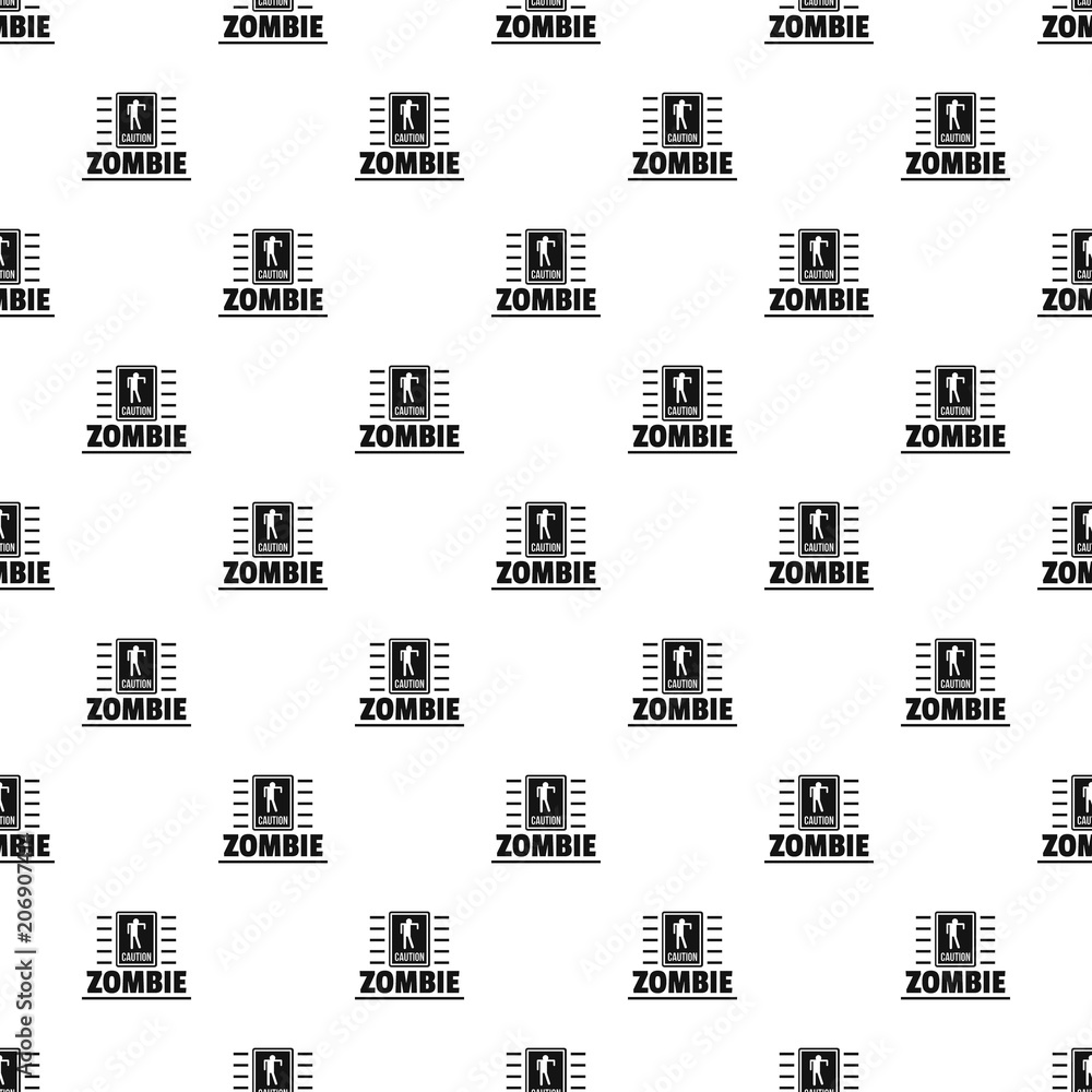 Poster zombie danger pattern vector seamless repeat for any web design