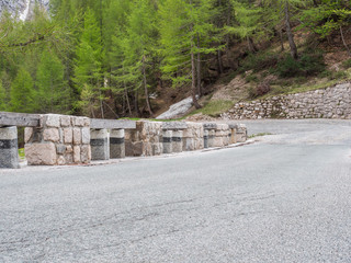 Serpentine road Slovenia stone bridge