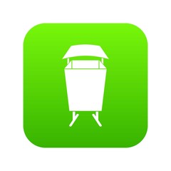 Litter waste bin icon digital green for any design isolated on white vector illustration