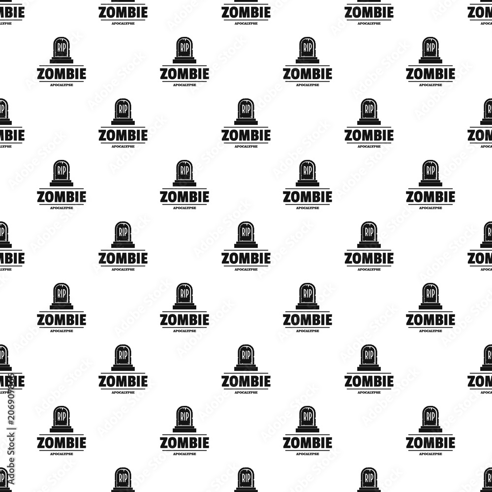 Poster zombie death pattern vector seamless repeat for any web design