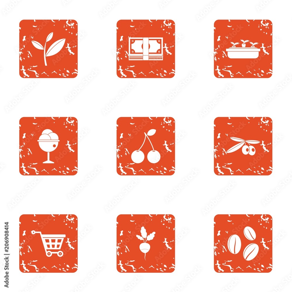 Poster verdant icons set. grunge set of 9 verdant vector icons for web isolated on white background