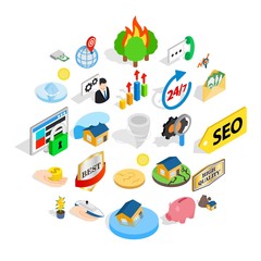 Fototapeta premium Meeting icons set. Isometric set of 25 meeting vector icons for web isolated on white background