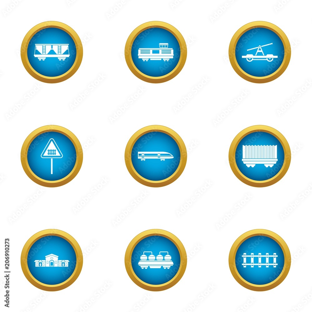 Aufkleber train composition icons set. flat set of 9 train composition vector icons for web isolated on white 