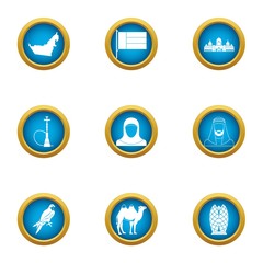 Discover west icons set. Flat set of 9 discover west vector icons for web isolated on white background