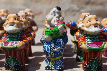 BUKHARA, UZBEKISTAN - MAY 25, 2018: Silk and Spices Festival 2018. Souvenirs shop in Bukhara, Uzbekistan.