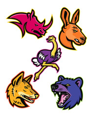 African and Australian Wildlife Sports Mascot Collection