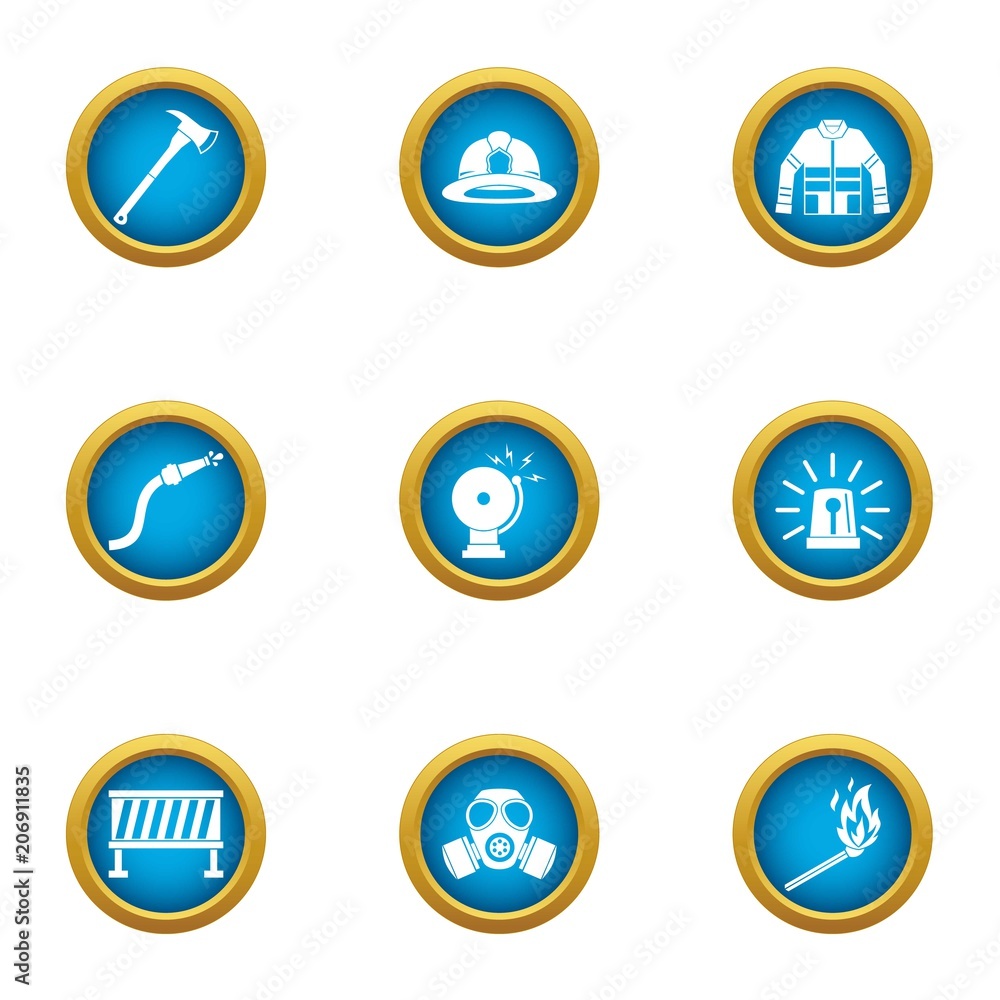 Aufkleber hazardous work icons set. flat set of 9 hazardous work vector icons for web isolated on white backgr