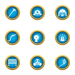 Hazardous work icons set. Flat set of 9 hazardous work vector icons for web isolated on white background