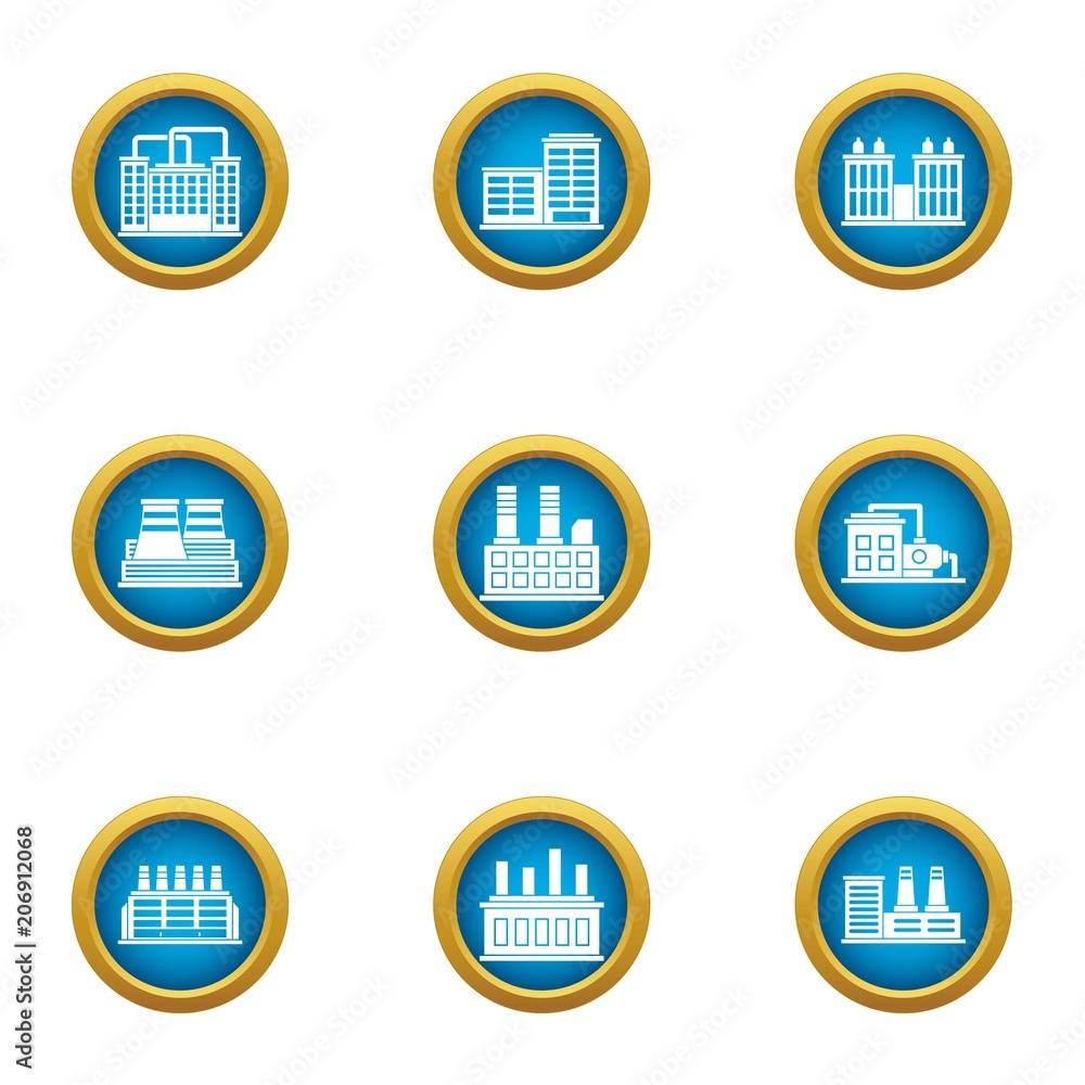 Poster smelter icons set. flat set of 9 smelter vector icons for web isolated on white background