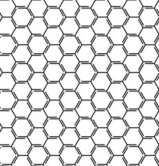 Abstract geometric pattern with lines, cubes, hexagons. Seamless vector background. Tattoo pattern. Black and white lattice texture. Backdrop, geometry.