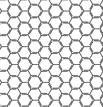 Abstract geometric pattern with lines, cubes, hexagons. Seamless vector background. Tattoo pattern. Black and white lattice texture. Backdrop, geometry.