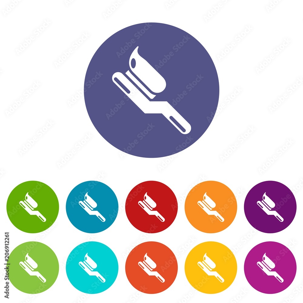 Poster toothbrush icons color set vector for any web design on white background