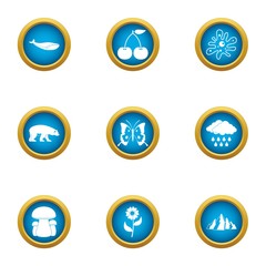 Variety of living icons set. Flat set of 9 variety of living vector icons for web isolated on white background