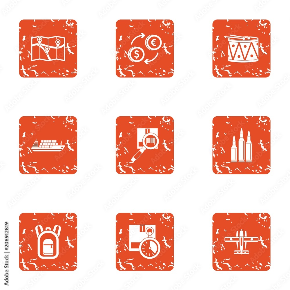 Poster finding ways icons set. grunge set of 9 finding ways vector icons for web isolated on white backgrou