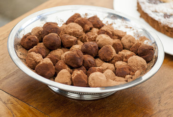 plate with truffles