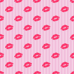 kisses pattern on stripeprd background