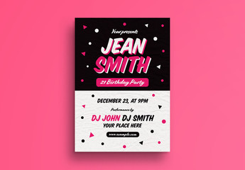 Party Flyer Layout with Geometric Elements