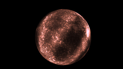 Red planet in outer space isolated