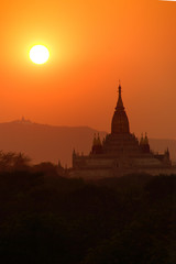 Sunset over Ananda Phaya Temple in Bagan, Myanmar (Burma)