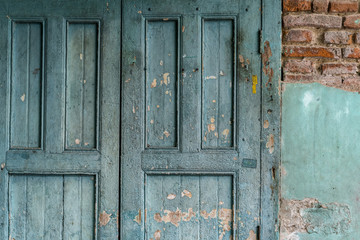 Weathered door on an old building