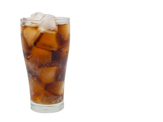 Cola in glass.(clipping path)