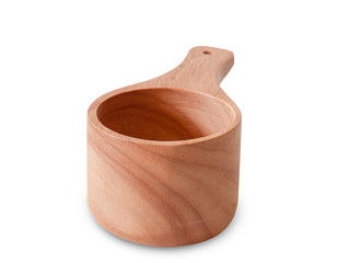 Wooden bowl. (clipping path)