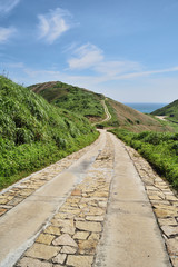 Stone path under the blue sky  in Matsu, Taiwan      