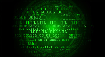 binary circuit board future technology, green cyber security concept background, abstract hi speed digital internet.motion move blur. pixel vector