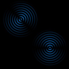 Abstract sound light effect blue color on black background.