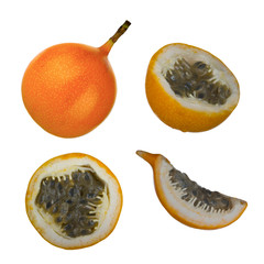 set of sweet granadilla isolated